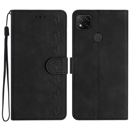 Seven Butterflies Embossed Leather Phone Case, For Xiaomi Redmi 9, For Xiaomi Redmi 9C, For Xiaomi Redmi Note 8T