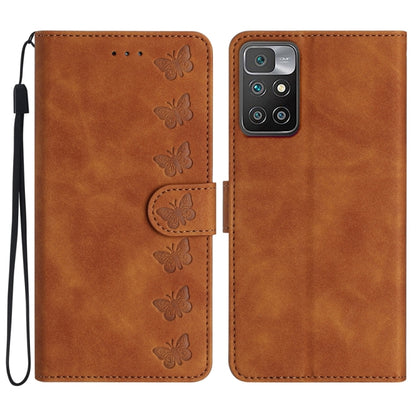Seven Butterflies Embossed Leather Phone Case, For Xiaomi 11T / 11T Pro, For Xiaomi Redmi 10, For Xiaomi Mi 11 Ultra, For Xiaomi Mi 11 Pro