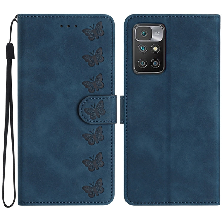 Seven Butterflies Embossed Leather Phone Case, For Xiaomi 11T / 11T Pro, For Xiaomi Redmi 10, For Xiaomi Mi 11 Ultra, For Xiaomi Mi 11 Pro