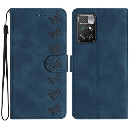 Seven Butterflies Embossed Leather Phone Case, For Xiaomi 11T / 11T Pro, For Xiaomi Redmi 10, For Xiaomi Mi 11 Ultra, For Xiaomi Mi 11 Pro