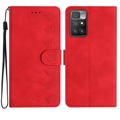 Seven Butterflies Embossed Leather Phone Case, For Xiaomi Redmi 10C, For Xiaomi Redmi Note 11 5G, For Xiaomi Redmi 10 2022, For Xiaomi 12 Pro