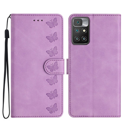 Seven Butterflies Embossed Leather Phone Case, For Xiaomi Redmi 10C, For Xiaomi Redmi Note 11 5G, For Xiaomi Redmi 10 2022, For Xiaomi 12 Pro