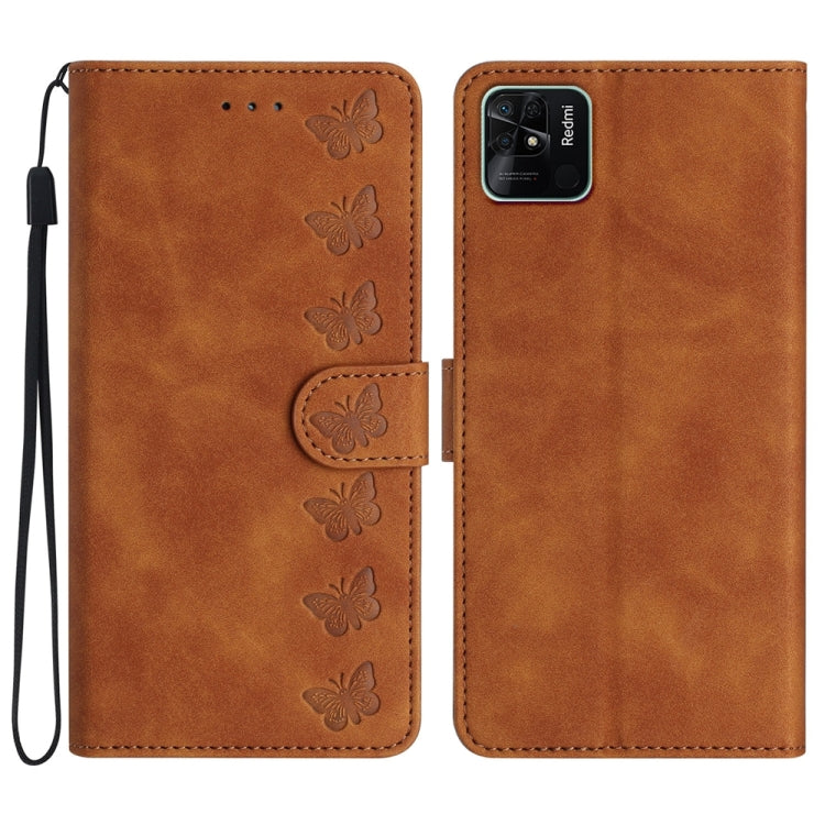 Seven Butterflies Embossed Leather Phone Case, For Xiaomi Redmi 10C, For Xiaomi Redmi Note 11 5G, For Xiaomi Redmi 10 2022, For Xiaomi 12 Pro