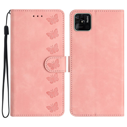 Seven Butterflies Embossed Leather Phone Case, For Xiaomi Redmi 10C, For Xiaomi Redmi Note 11 5G, For Xiaomi Redmi 10 2022, For Xiaomi 12 Pro
