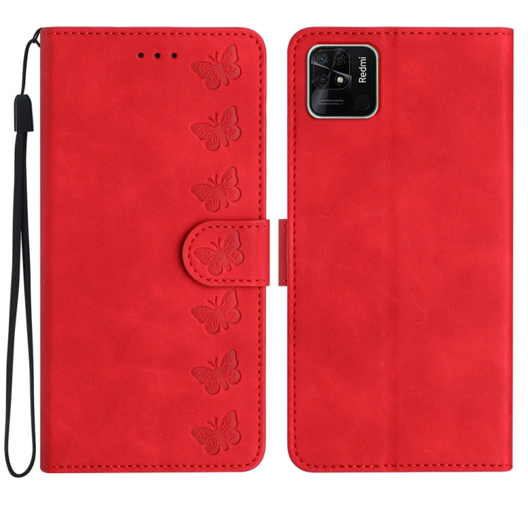 Seven Butterflies Embossed Leather Phone Case, For Xiaomi Redmi 10C, For Xiaomi Redmi Note 11 5G, For Xiaomi Redmi 10 2022, For Xiaomi 12 Pro