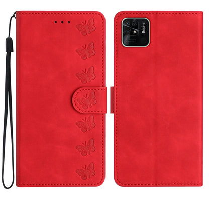 Seven Butterflies Embossed Leather Phone Case, For Xiaomi Redmi 10C, For Xiaomi Redmi Note 11 5G, For Xiaomi Redmi 10 2022, For Xiaomi 12 Pro