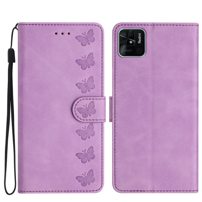 Seven Butterflies Embossed Leather Phone Case, For Xiaomi Redmi 10C, For Xiaomi Redmi Note 11 5G, For Xiaomi Redmi 10 2022, For Xiaomi 12 Pro