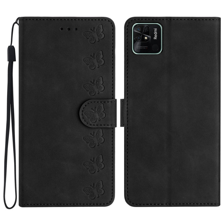 Seven Butterflies Embossed Leather Phone Case, For Xiaomi Redmi 10C, For Xiaomi Redmi Note 11 5G, For Xiaomi Redmi 10 2022, For Xiaomi 12 Pro