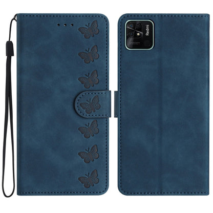 Seven Butterflies Embossed Leather Phone Case, For Xiaomi Redmi 10C, For Xiaomi Redmi Note 11 5G, For Xiaomi Redmi 10 2022, For Xiaomi 12 Pro