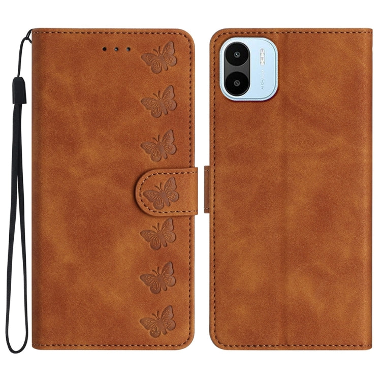 Seven Butterflies Embossed Leather Phone Case, For Xiaomi Redmi A1, For Xiaomi Redmi Note 11 Pro 5G Global, For Xiaomi 12 Lite, For Xiaomi Redmi 10A
