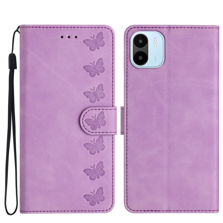 Seven Butterflies Embossed Leather Phone Case, For Xiaomi Redmi A1, For Xiaomi Redmi Note 11 Pro 5G Global, For Xiaomi 12 Lite, For Xiaomi Redmi 10A