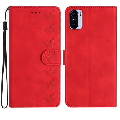 Seven Butterflies Embossed Leather Phone Case, For Xiaomi Redmi Note 10 5G, For Xiaomi Redmi Note 10 4G, For Xiaomi Redmi Note 10 Pro, For Xiaomi Redmi K40