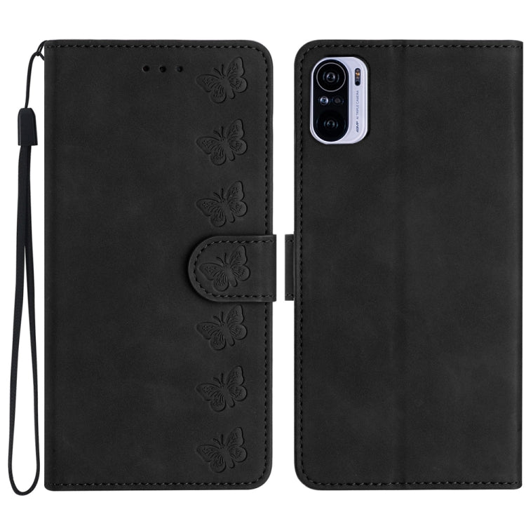 Seven Butterflies Embossed Leather Phone Case, For Xiaomi Redmi Note 10 5G, For Xiaomi Redmi Note 10 4G, For Xiaomi Redmi Note 10 Pro, For Xiaomi Redmi K40