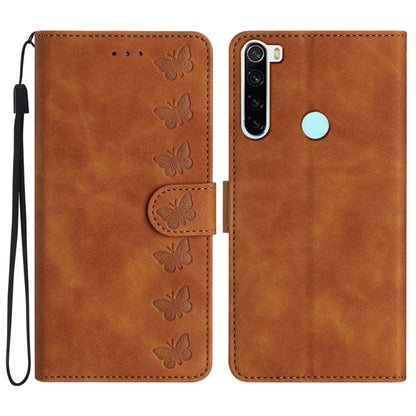 Seven Butterflies Embossed Leather Phone Case, For Xiaomi Redmi 9, For Xiaomi Redmi 9C, For Xiaomi Redmi Note 8T