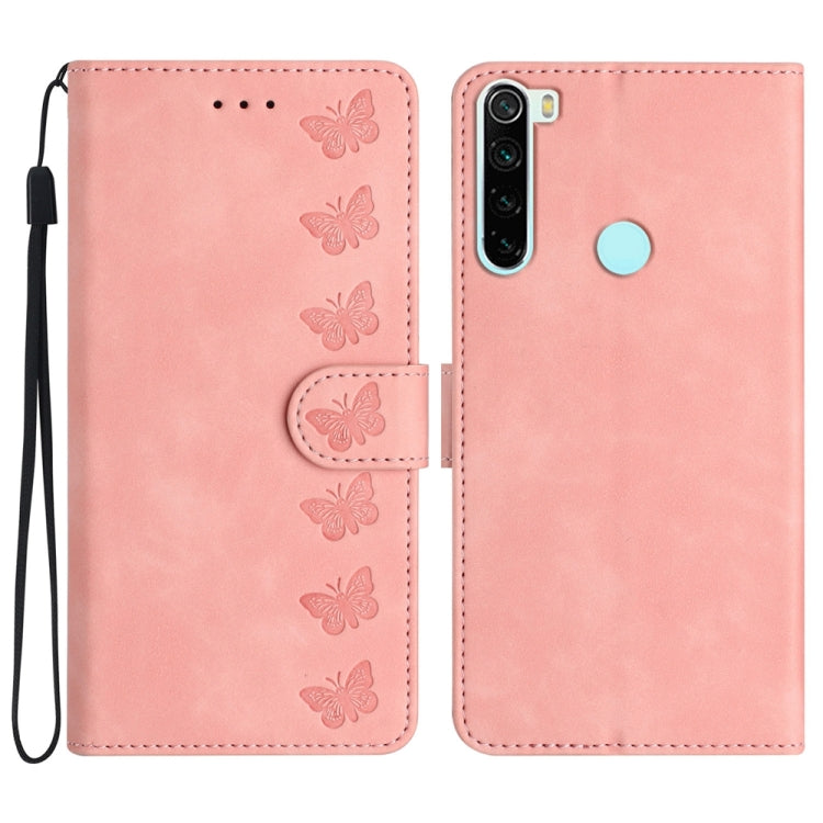 Seven Butterflies Embossed Leather Phone Case, For Xiaomi Redmi 9, For Xiaomi Redmi 9C, For Xiaomi Redmi Note 8T