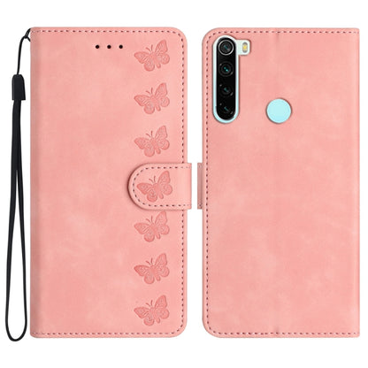 Seven Butterflies Embossed Leather Phone Case, For Xiaomi Redmi 9, For Xiaomi Redmi 9C, For Xiaomi Redmi Note 8T