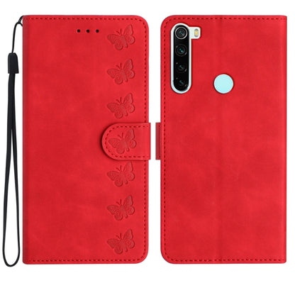 Seven Butterflies Embossed Leather Phone Case, For Xiaomi Redmi 9, For Xiaomi Redmi 9C, For Xiaomi Redmi Note 8T