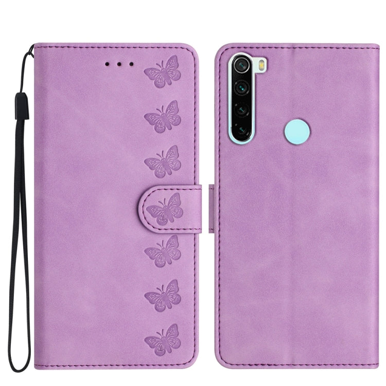Seven Butterflies Embossed Leather Phone Case, For Xiaomi Redmi 9, For Xiaomi Redmi 9C, For Xiaomi Redmi Note 8T