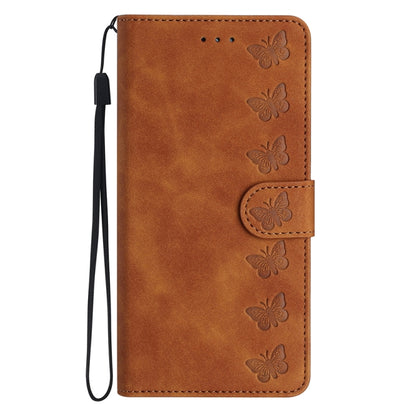 Seven Butterflies Embossed Leather Phone Case, For Xiaomi Redmi Note 10 5G, For Xiaomi Redmi Note 10 4G, For Xiaomi Redmi Note 10 Pro, For Xiaomi Redmi K40