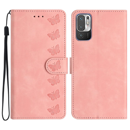 Seven Butterflies Embossed Leather Phone Case, For Xiaomi Redmi Note 10 5G, For Xiaomi Redmi Note 10 4G, For Xiaomi Redmi Note 10 Pro, For Xiaomi Redmi K40