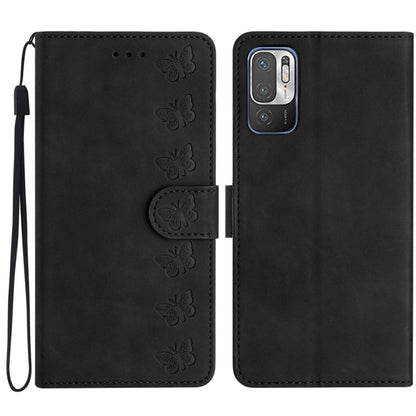 Seven Butterflies Embossed Leather Phone Case, For Xiaomi Redmi Note 10 5G, For Xiaomi Redmi Note 10 4G, For Xiaomi Redmi Note 10 Pro, For Xiaomi Redmi K40