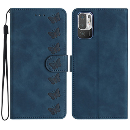 Seven Butterflies Embossed Leather Phone Case, For Xiaomi Redmi Note 10 5G, For Xiaomi Redmi Note 10 4G, For Xiaomi Redmi Note 10 Pro, For Xiaomi Redmi K40