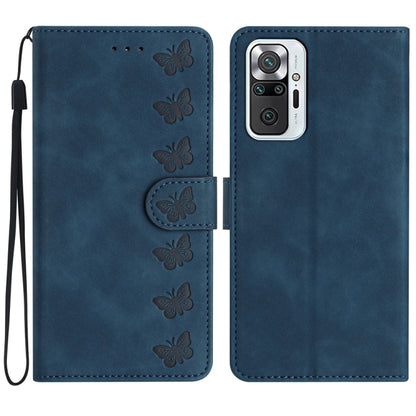 Seven Butterflies Embossed Leather Phone Case, For Xiaomi Redmi Note 10 5G, For Xiaomi Redmi Note 10 4G, For Xiaomi Redmi Note 10 Pro, For Xiaomi Redmi K40