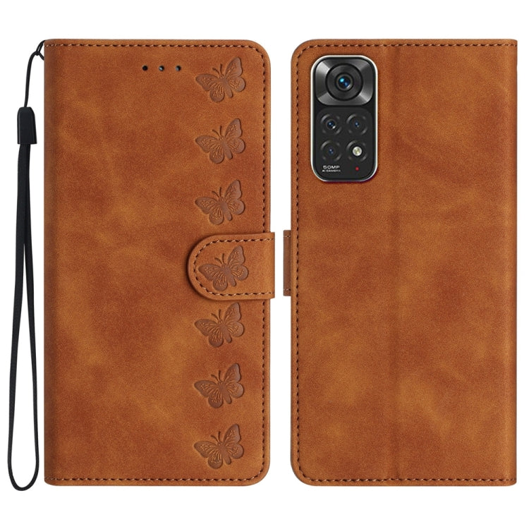 Seven Butterflies Embossed Leather Phone Case, For Xiaomi Redmi 10C, For Xiaomi Redmi Note 11 5G, For Xiaomi Redmi 10 2022, For Xiaomi 12 Pro