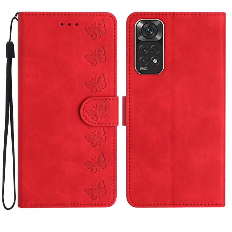 Seven Butterflies Embossed Leather Phone Case, For Xiaomi Redmi 10C, For Xiaomi Redmi Note 11 5G, For Xiaomi Redmi 10 2022, For Xiaomi 12 Pro