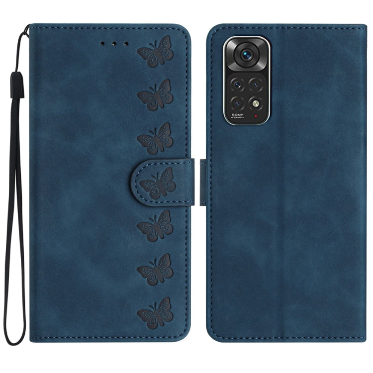 Seven Butterflies Embossed Leather Phone Case, For Xiaomi Redmi 10C, For Xiaomi Redmi Note 11 5G, For Xiaomi Redmi 10 2022, For Xiaomi 12 Pro