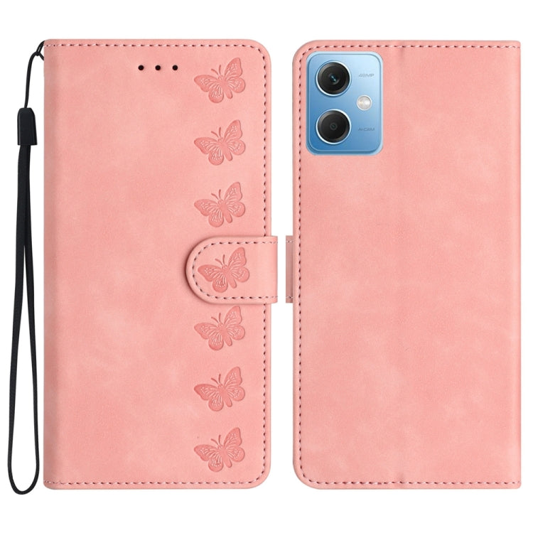 Seven Butterflies Embossed Leather Phone Case, For Xiaomi Redmi Note 12 5G Global, For Xiaomi 13 Pro, For Xiaomi 13, For Xiaomi 12T / 12T Pro