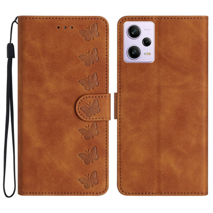 Seven Butterflies Embossed Leather Phone Case, For Xiaomi Redmi 13C 4G, For Xiaomi 13T, For Xiaomi Mi 11 Lite, For Xiaomi Redmi Note 12 Pro 5G Global