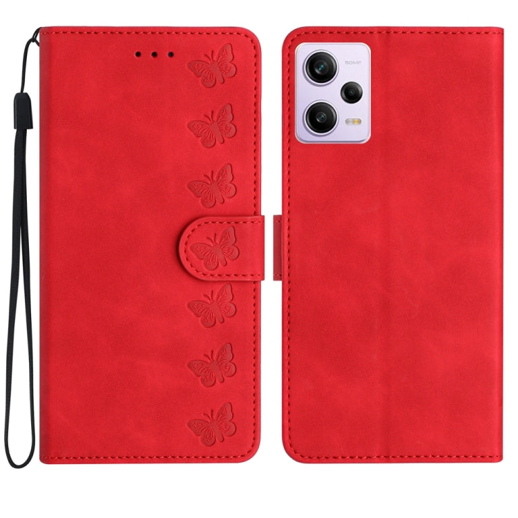 Seven Butterflies Embossed Leather Phone Case, For Xiaomi Redmi 13C 4G, For Xiaomi 13T, For Xiaomi Mi 11 Lite, For Xiaomi Redmi Note 12 Pro 5G Global