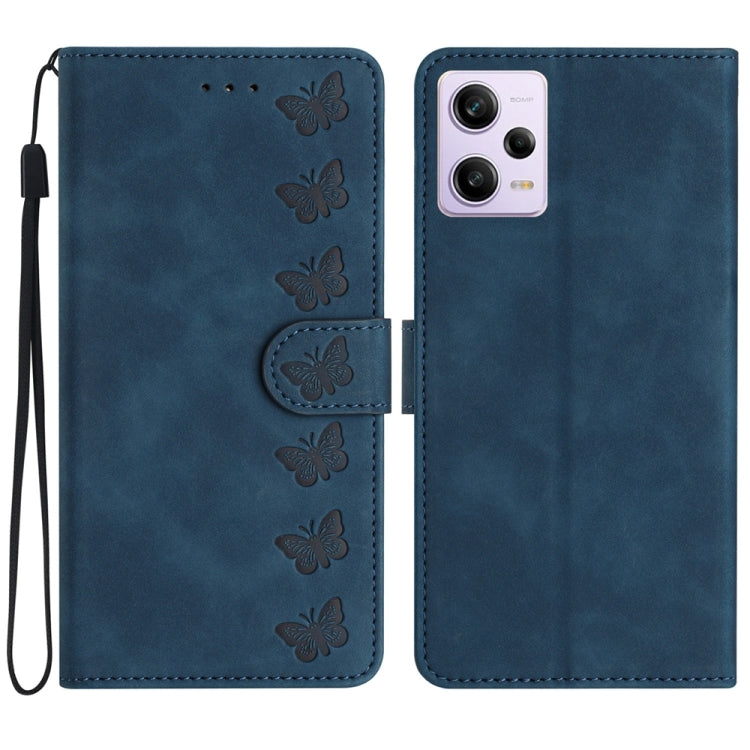 Seven Butterflies Embossed Leather Phone Case, For Xiaomi Redmi 13C 4G, For Xiaomi 13T, For Xiaomi Mi 11 Lite, For Xiaomi Redmi Note 12 Pro 5G Global