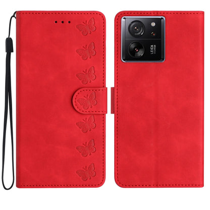 Seven Butterflies Embossed Leather Phone Case, For Xiaomi Redmi 13C 4G, For Xiaomi 13T, For Xiaomi Mi 11 Lite, For Xiaomi Redmi Note 12 Pro 5G Global