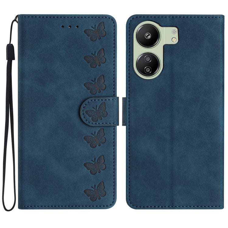 Seven Butterflies Embossed Leather Phone Case, For Xiaomi Redmi 13C 4G, For Xiaomi 13T, For Xiaomi Mi 11 Lite, For Xiaomi Redmi Note 12 Pro 5G Global