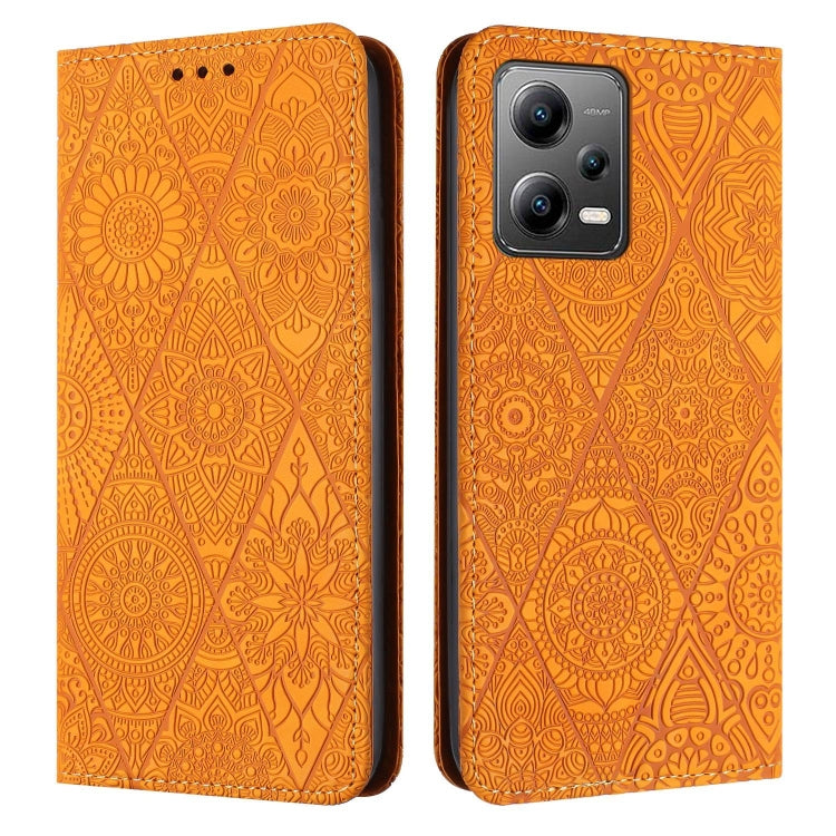Ethnic Embossed Adsorption Leather Phone Case, For Redmi Note 12 Pro 4G, For Redmi Note 12 4G Global, For Redmi Note 12 Pro 5G Global, For Redmi Note 12 5G Global