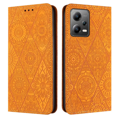 Ethnic Embossed Adsorption Leather Phone Case, For Redmi Note 12 Pro 4G, For Redmi Note 12 4G Global, For Redmi Note 12 Pro 5G Global, For Redmi Note 12 5G Global