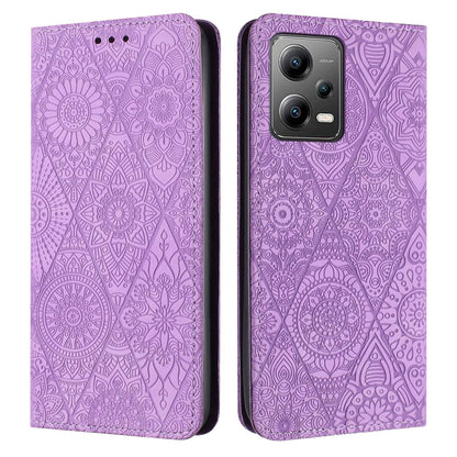Ethnic Embossed Adsorption Leather Phone Case, For Redmi Note 12 Pro 4G, For Redmi Note 12 4G Global, For Redmi Note 12 Pro 5G Global, For Redmi Note 12 5G Global