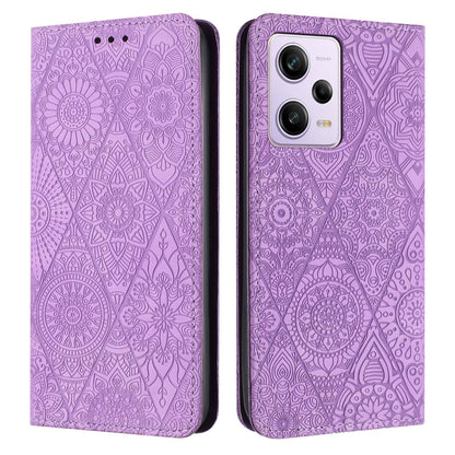 Ethnic Embossed Adsorption Leather Phone Case, For Redmi Note 12 Pro 4G, For Redmi Note 12 4G Global, For Redmi Note 12 Pro 5G Global, For Redmi Note 12 5G Global