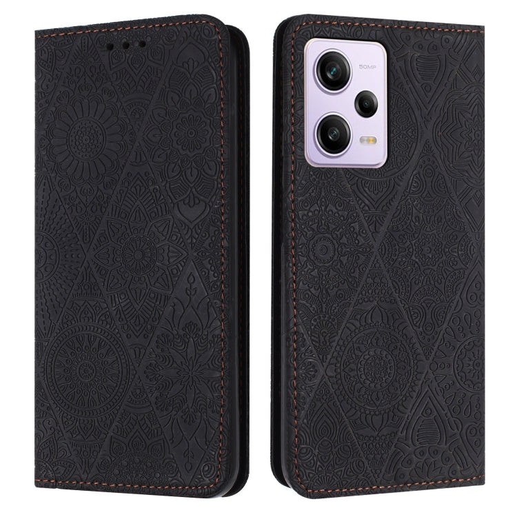Ethnic Embossed Adsorption Leather Phone Case, For Redmi Note 12 Pro 4G, For Redmi Note 12 4G Global, For Redmi Note 12 Pro 5G Global, For Redmi Note 12 5G Global