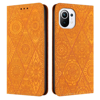 Ethnic Embossed Adsorption Leather Phone Case, For Xiaomi 11 Lite, For Redmi Note 10 Pro, For Redmi Note 10 4G, For Xiaomi Redmi 9T