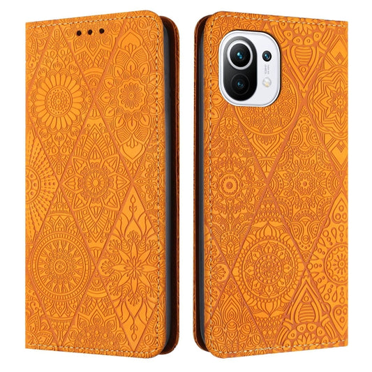Ethnic Embossed Adsorption Leather Phone Case, For Xiaomi 11 Lite, For Redmi Note 10 Pro, For Redmi Note 10 4G, For Xiaomi Redmi 9T