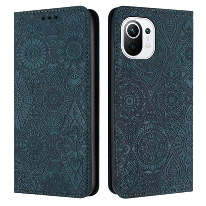 Ethnic Embossed Adsorption Leather Phone Case, For Xiaomi 11 Lite, For Redmi Note 10 Pro, For Redmi Note 10 4G, For Xiaomi Redmi 9T