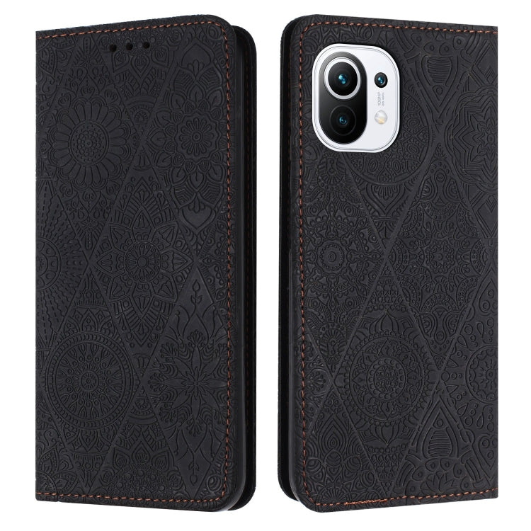Ethnic Embossed Adsorption Leather Phone Case, For Xiaomi 11 Lite, For Redmi Note 10 Pro, For Redmi Note 10 4G, For Xiaomi Redmi 9T