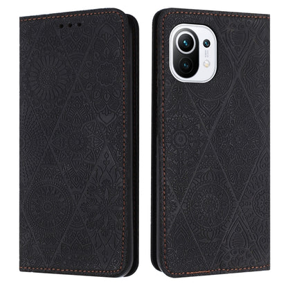 Ethnic Embossed Adsorption Leather Phone Case, For Xiaomi 11 Lite, For Redmi Note 10 Pro, For Redmi Note 10 4G, For Xiaomi Redmi 9T