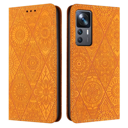 Ethnic Embossed Adsorption Leather Phone Case, For Xiaomi Redmi 12C, For Xiaomi Redmi A1+, For Xiaomi 12T / 12T Pro, For Xiaomi Redmi A1