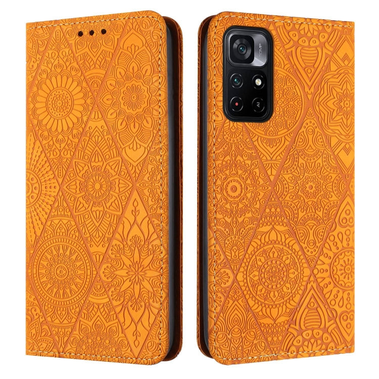 Ethnic Embossed Adsorption Leather Phone Case, For Xiaomi Poco X4 Pro 5G, For Xiaomi Redmi 10, For Xiaomi Poco M4 Pro 5G, For Xiaomi Poco X3 NFC