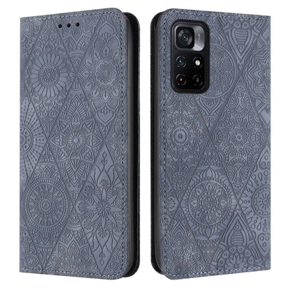 Ethnic Embossed Adsorption Leather Phone Case, For Xiaomi Poco X4 Pro 5G, For Xiaomi Redmi 10, For Xiaomi Poco M4 Pro 5G, For Xiaomi Poco X3 NFC