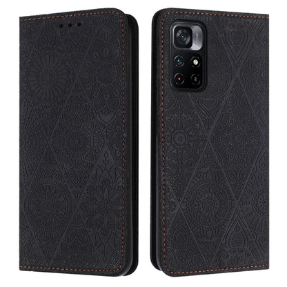 Ethnic Embossed Adsorption Leather Phone Case, For Xiaomi Poco X4 Pro 5G, For Xiaomi Redmi 10, For Xiaomi Poco M4 Pro 5G, For Xiaomi Poco X3 NFC